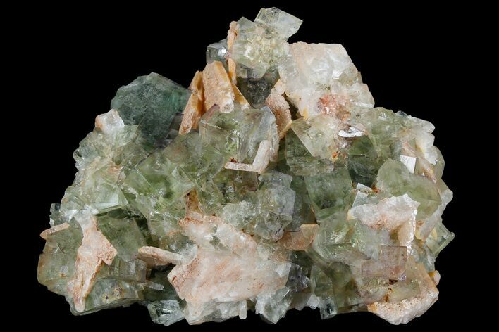 Green Cubic Fluorite Crystal Cluster - Morocco #180261